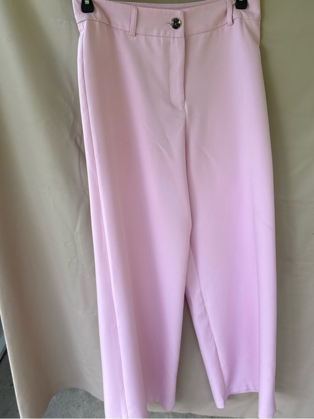 Wide-Leg High-Rise Pants in Light Pink